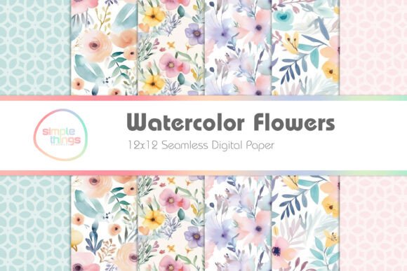 6 Watercolor Flower Digital Paper: A Versatile Tool for Creative Projects