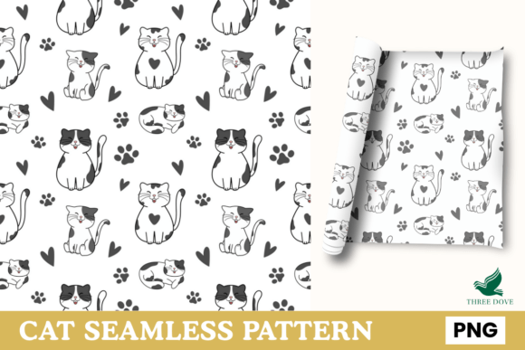 Cat Seamless Pattern - 04 for Creative Projects