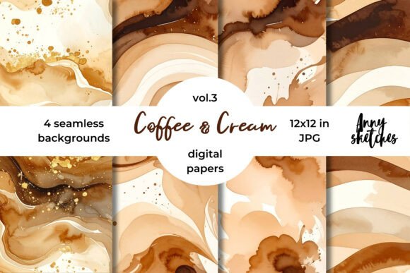 Coffee Cream Seamless Digital Paper: A Versatile Tool for Creating Warm, Cozy Designs