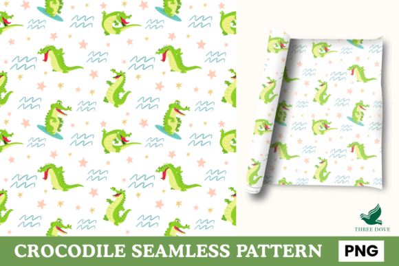 Crocodile Seamless Pattern - 06: A Premium Digital Paper for Creative Projects