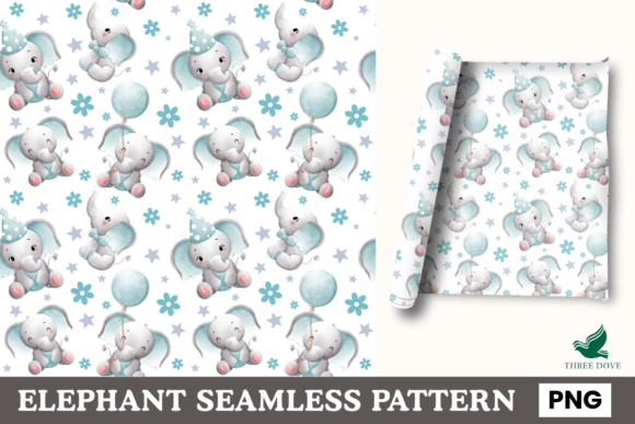 Elephant Seamless Pattern - 07: A Digital Design Essential