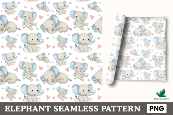 Elephant Seamless Pattern - 08 for Creative Projects
