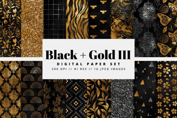 Enhancing Creativity with Black and Gold Digital Paper