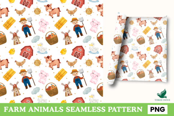 Farm Animals Seamless Pattern - 03