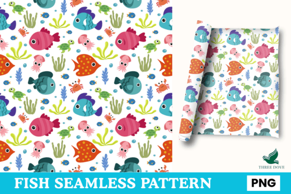 Fish Seamless Pattern - 05 for Creative Projects