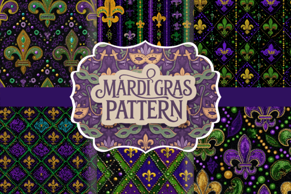 Mardi Gras Pattern for Creative Projects
