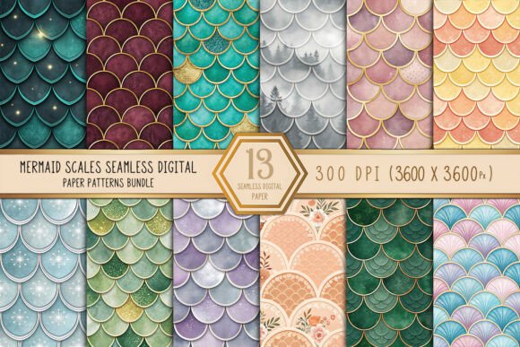 Mermaid Scales Seamless Digital Paper: A Versatile Tool for Modern Creatives and Entrepreneurs