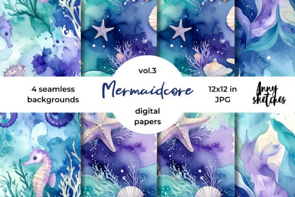 Mermaidcore Seamless Paper Kit for Creative Projects
