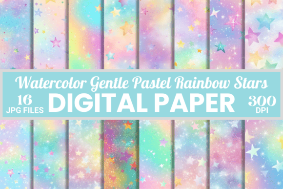 Soft Playful Gentle Pastel Stars Pattern