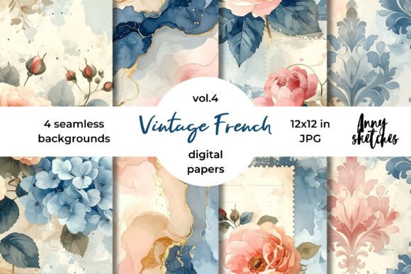 Vintage French Seamless Digital Paper