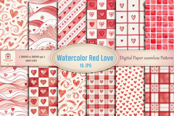 Watercolor Red Love Digital Paper Bundle: A Creative Must-Have